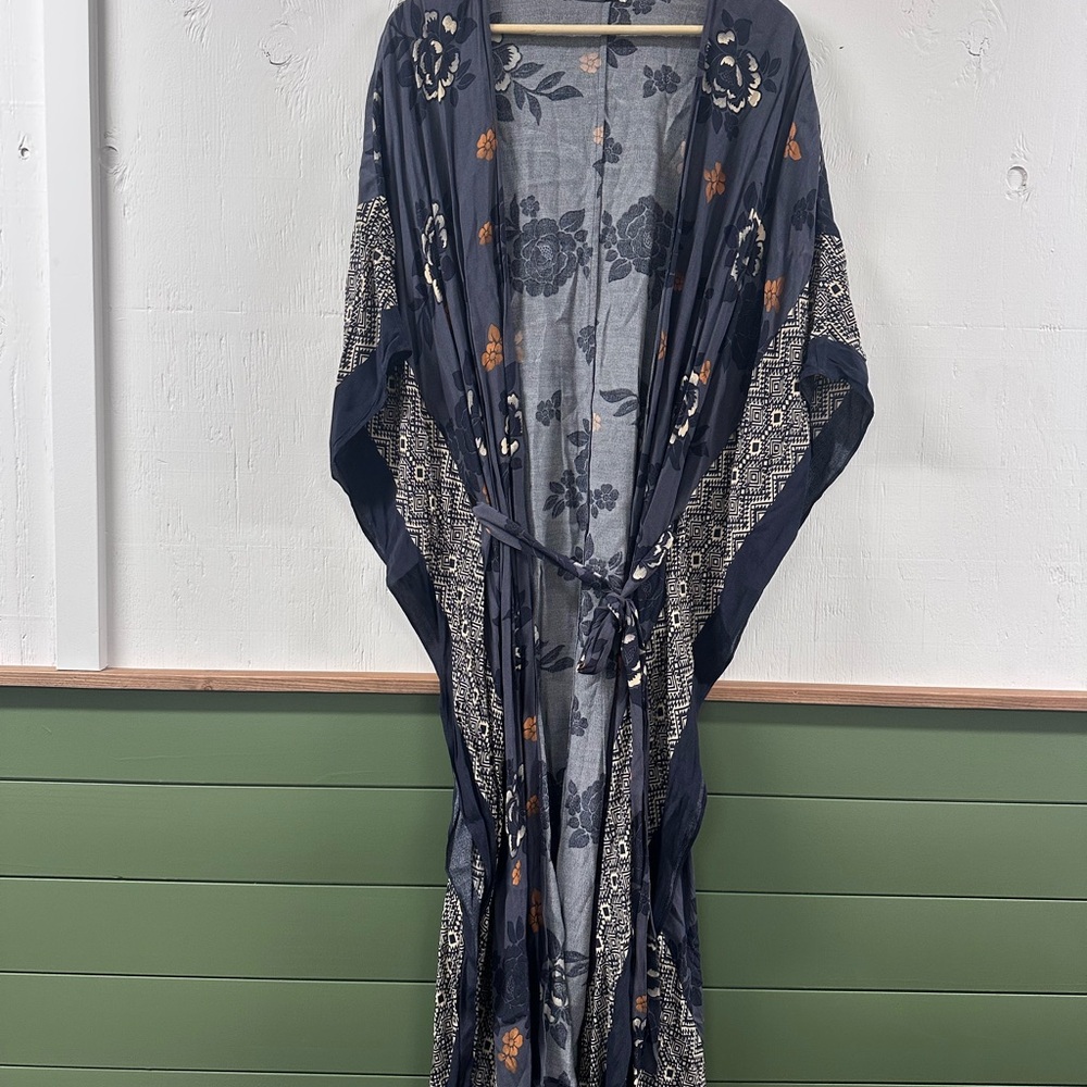 Floral Kimono with Tie Waist